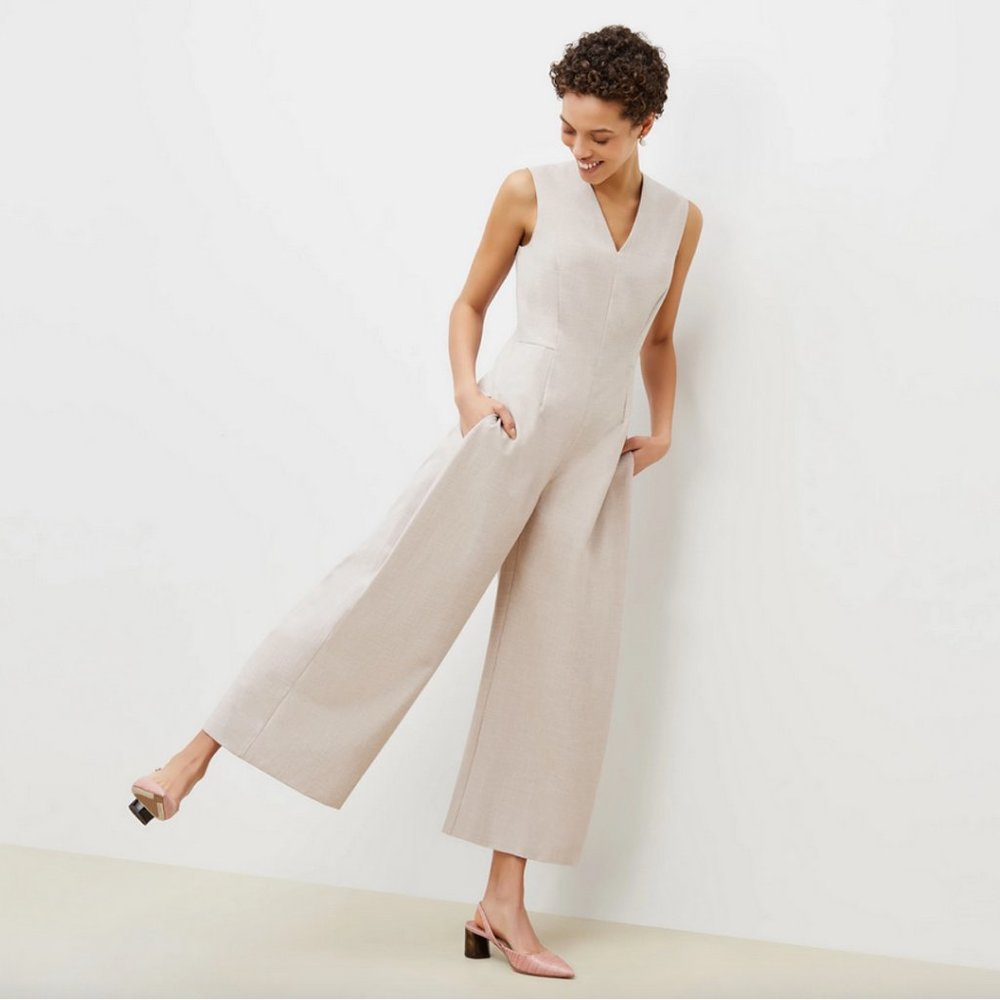 MM Lafleur Beige Sleeveless Jumpsuit - Picture 2 of 11